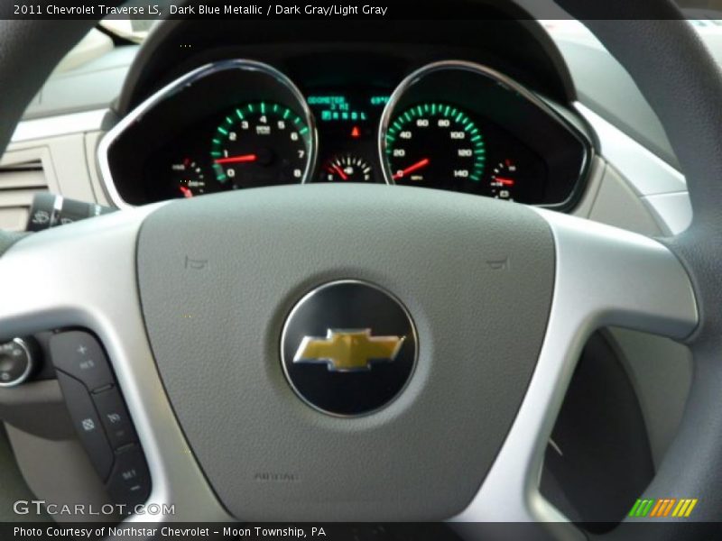 Dark Blue Metallic / Dark Gray/Light Gray 2011 Chevrolet Traverse LS