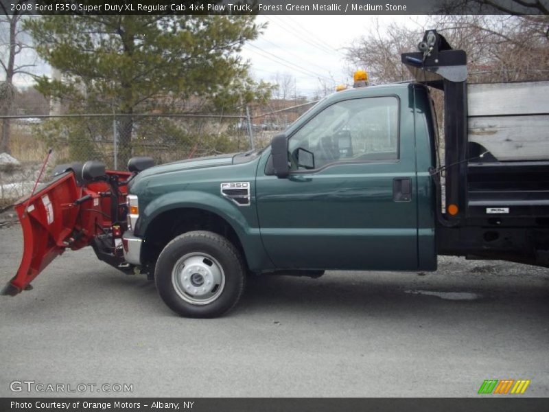 Forest Green Metallic / Medium Stone 2008 Ford F350 Super Duty XL Regular Cab 4x4 Plow Truck