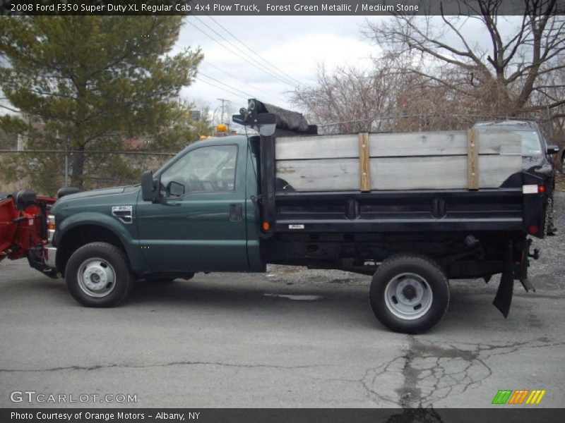 Forest Green Metallic / Medium Stone 2008 Ford F350 Super Duty XL Regular Cab 4x4 Plow Truck