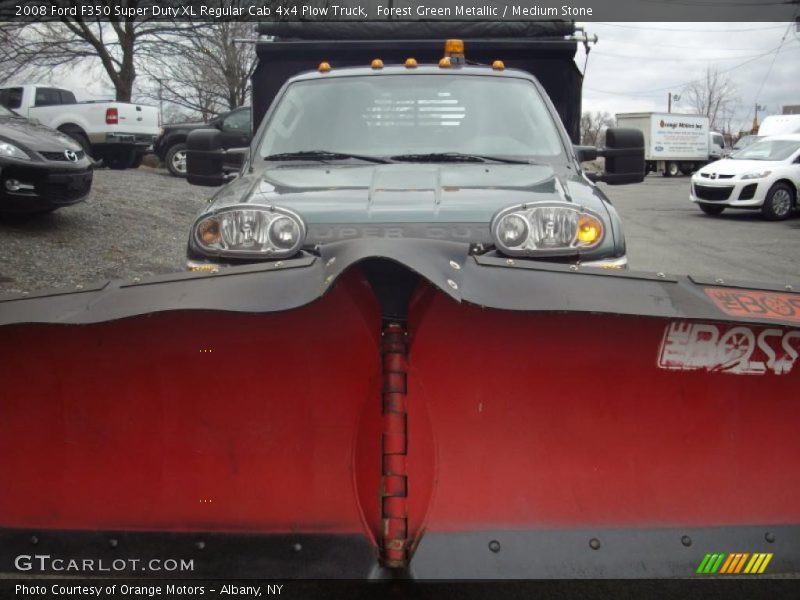 Forest Green Metallic / Medium Stone 2008 Ford F350 Super Duty XL Regular Cab 4x4 Plow Truck