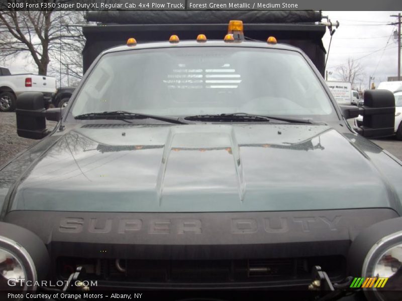 Forest Green Metallic / Medium Stone 2008 Ford F350 Super Duty XL Regular Cab 4x4 Plow Truck