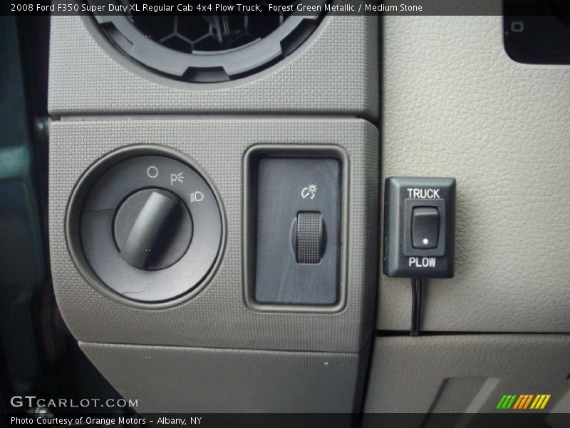 Forest Green Metallic / Medium Stone 2008 Ford F350 Super Duty XL Regular Cab 4x4 Plow Truck