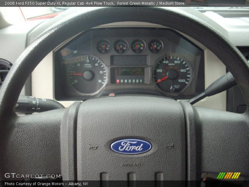 Forest Green Metallic / Medium Stone 2008 Ford F350 Super Duty XL Regular Cab 4x4 Plow Truck