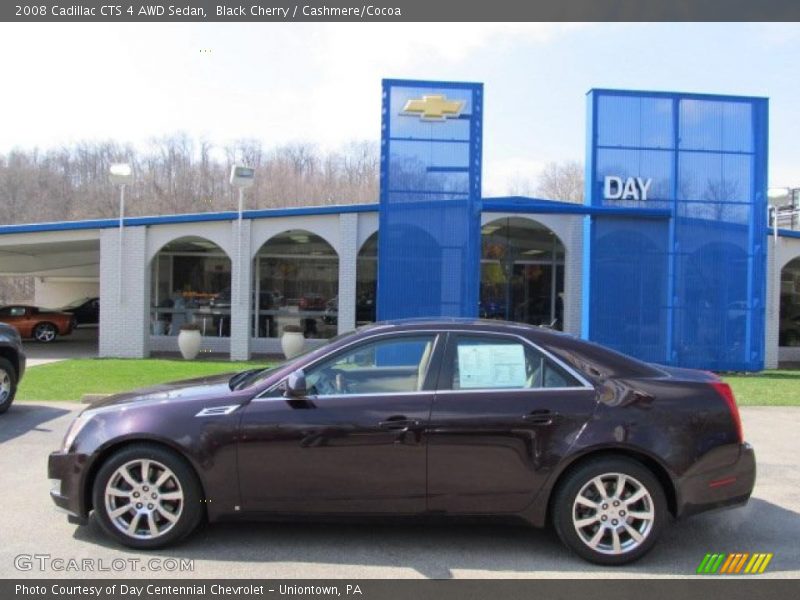 Black Cherry / Cashmere/Cocoa 2008 Cadillac CTS 4 AWD Sedan