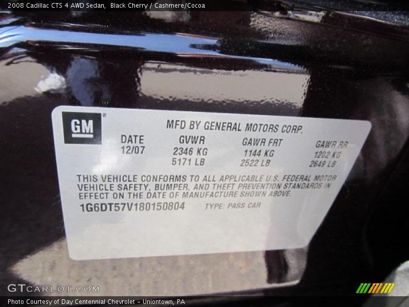 Black Cherry / Cashmere/Cocoa 2008 Cadillac CTS 4 AWD Sedan