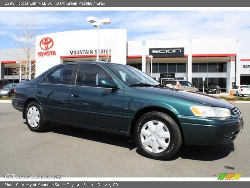 Dark Green Metallic / Gray 1998 Toyota Camry LE V6
