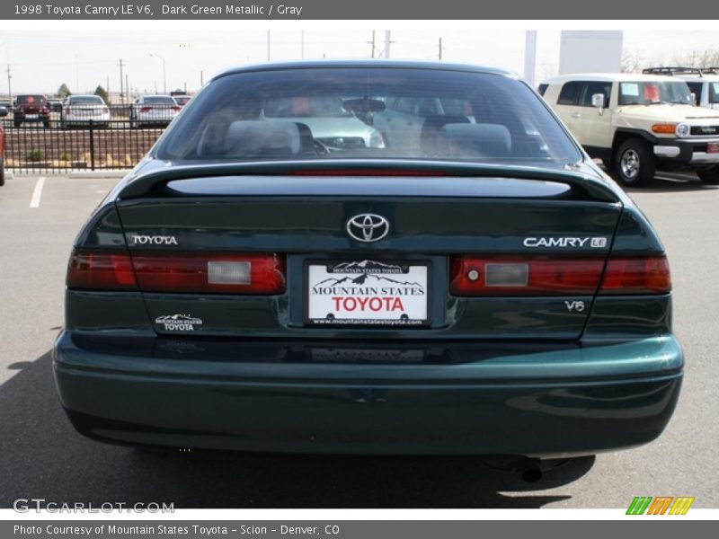 Dark Green Metallic / Gray 1998 Toyota Camry LE V6