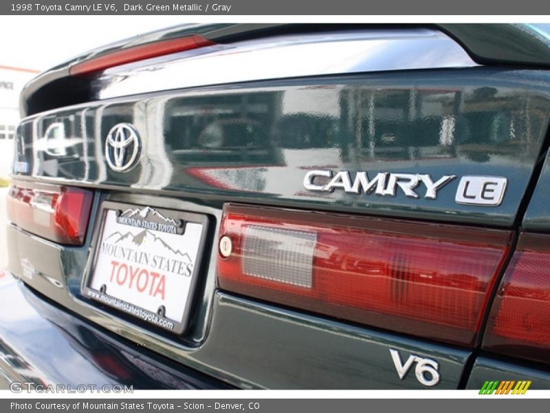 Dark Green Metallic / Gray 1998 Toyota Camry LE V6