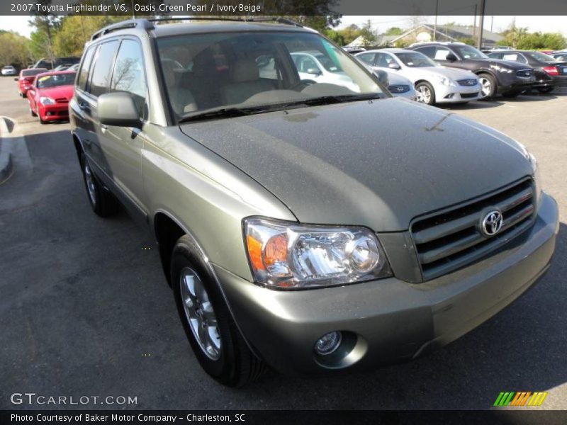 Oasis Green Pearl / Ivory Beige 2007 Toyota Highlander V6