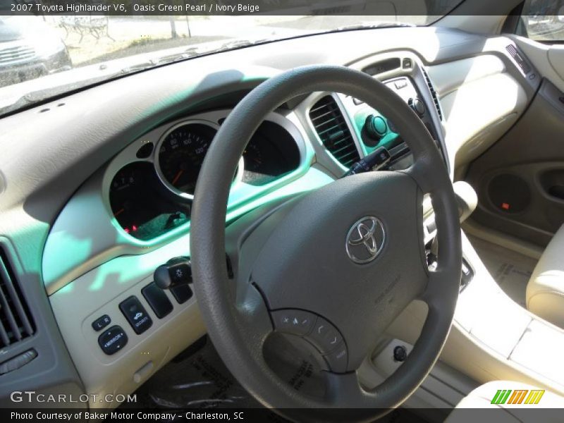 Oasis Green Pearl / Ivory Beige 2007 Toyota Highlander V6