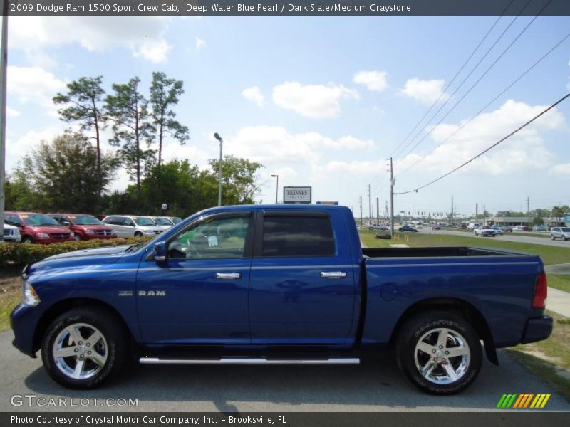 Deep Water Blue Pearl / Dark Slate/Medium Graystone 2009 Dodge Ram 1500 Sport Crew Cab