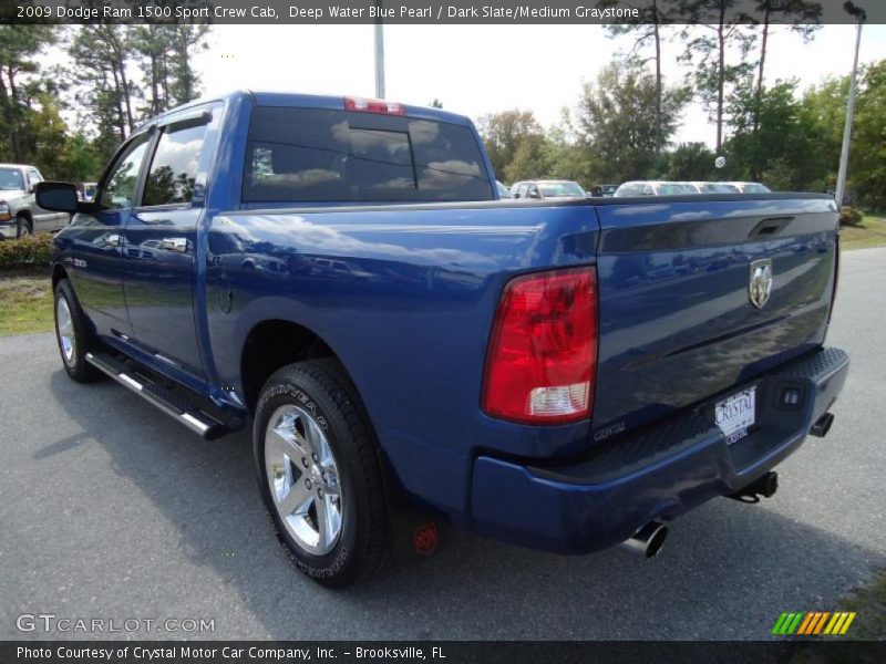 Deep Water Blue Pearl / Dark Slate/Medium Graystone 2009 Dodge Ram 1500 Sport Crew Cab