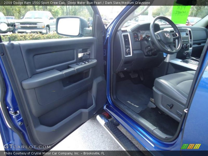 Deep Water Blue Pearl / Dark Slate/Medium Graystone 2009 Dodge Ram 1500 Sport Crew Cab