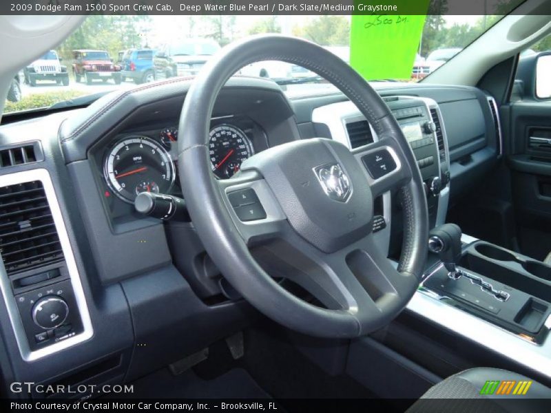 Deep Water Blue Pearl / Dark Slate/Medium Graystone 2009 Dodge Ram 1500 Sport Crew Cab