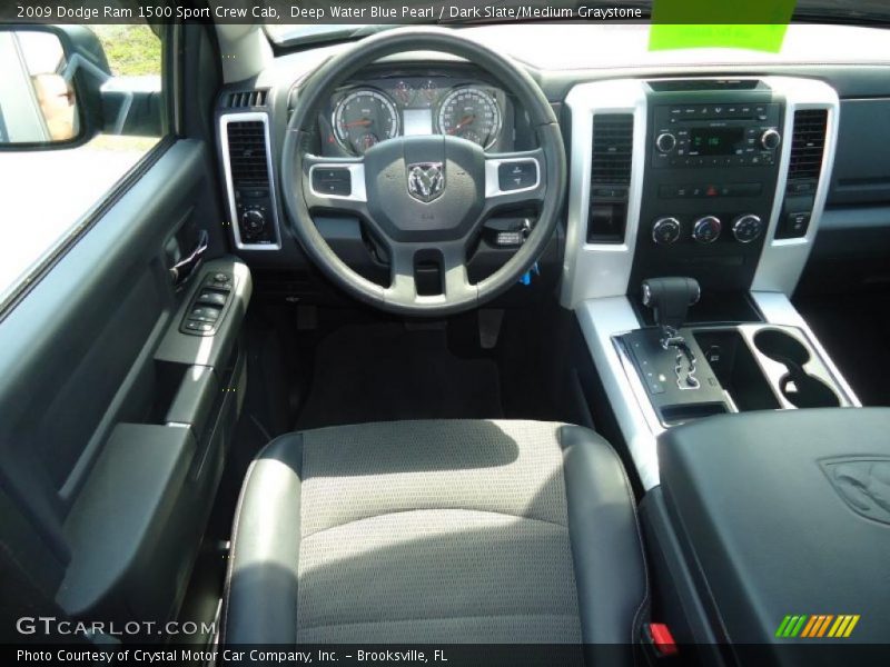 Deep Water Blue Pearl / Dark Slate/Medium Graystone 2009 Dodge Ram 1500 Sport Crew Cab