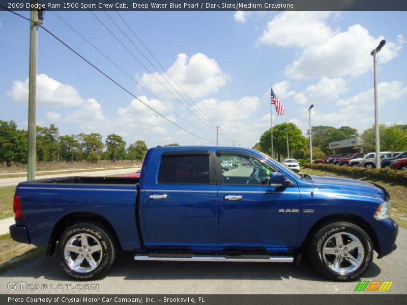 Deep Water Blue Pearl / Dark Slate/Medium Graystone 2009 Dodge Ram 1500 Sport Crew Cab