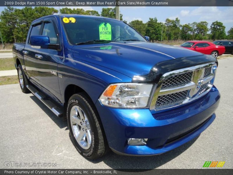 Deep Water Blue Pearl / Dark Slate/Medium Graystone 2009 Dodge Ram 1500 Sport Crew Cab