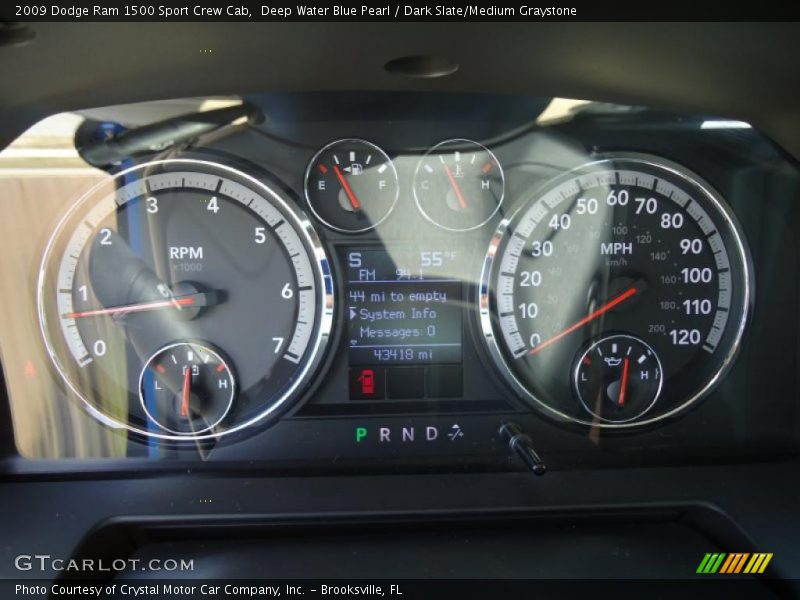 Deep Water Blue Pearl / Dark Slate/Medium Graystone 2009 Dodge Ram 1500 Sport Crew Cab