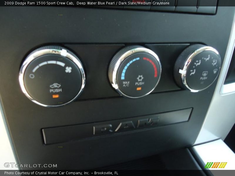 Deep Water Blue Pearl / Dark Slate/Medium Graystone 2009 Dodge Ram 1500 Sport Crew Cab