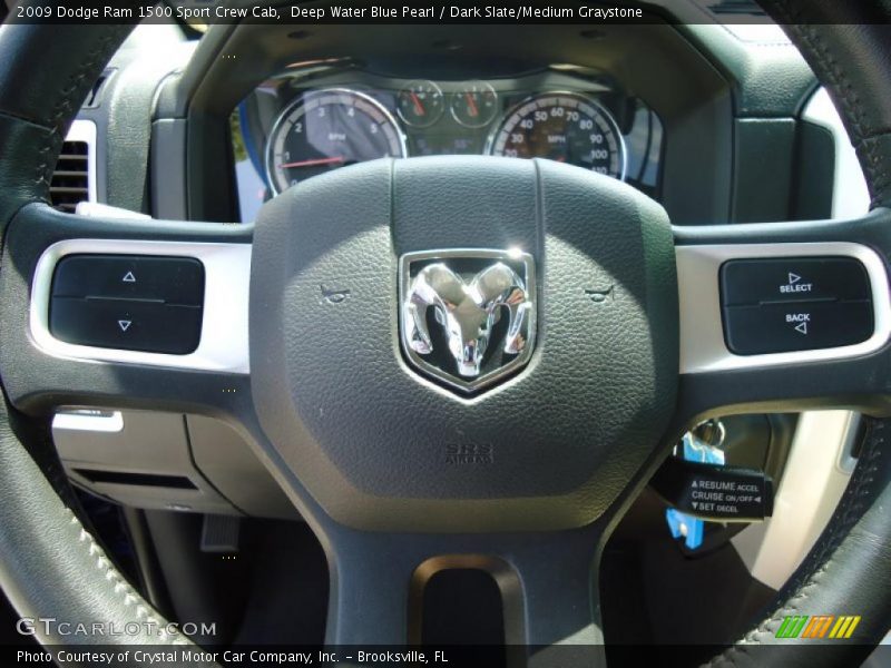 Deep Water Blue Pearl / Dark Slate/Medium Graystone 2009 Dodge Ram 1500 Sport Crew Cab