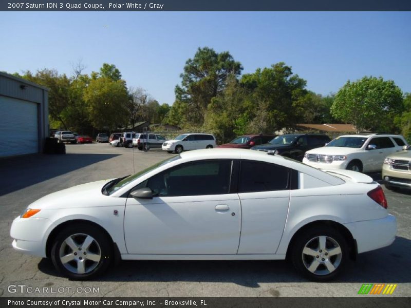 Polar White / Gray 2007 Saturn ION 3 Quad Coupe