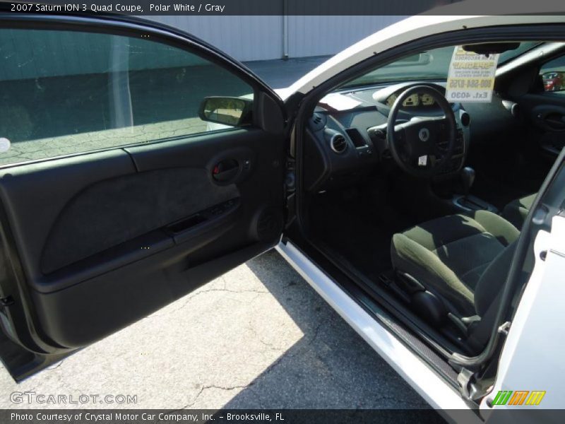 Polar White / Gray 2007 Saturn ION 3 Quad Coupe