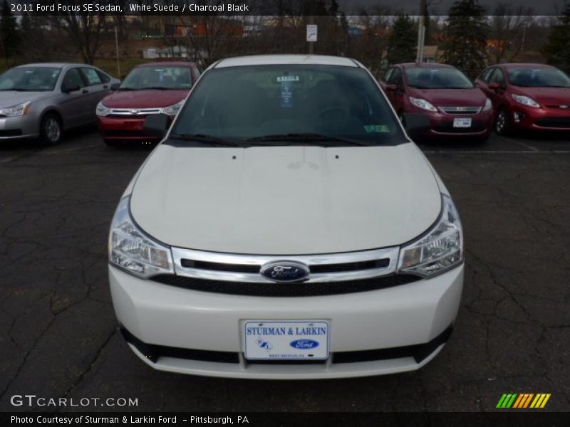 White Suede / Charcoal Black 2011 Ford Focus SE Sedan