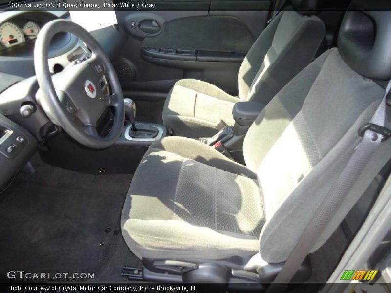Polar White / Gray 2007 Saturn ION 3 Quad Coupe