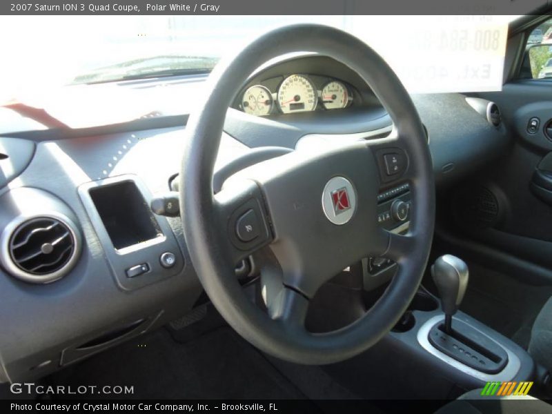Polar White / Gray 2007 Saturn ION 3 Quad Coupe