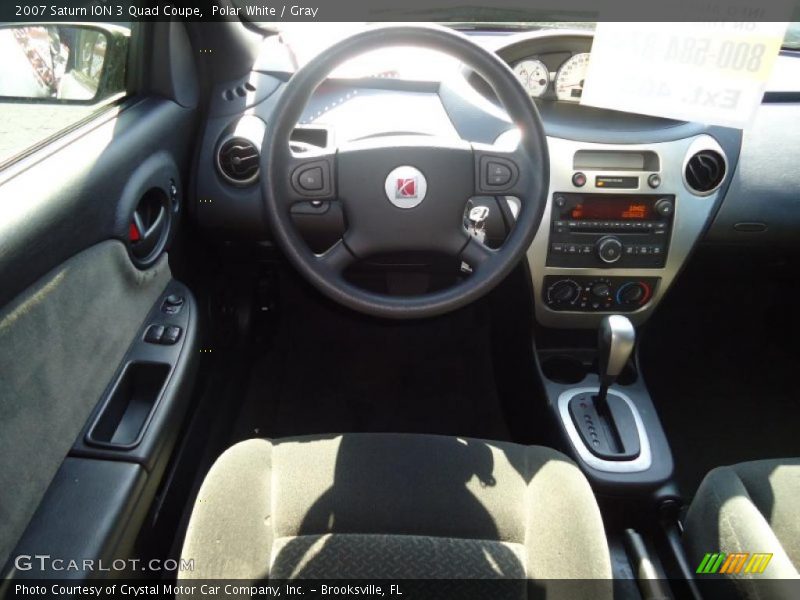 Polar White / Gray 2007 Saturn ION 3 Quad Coupe