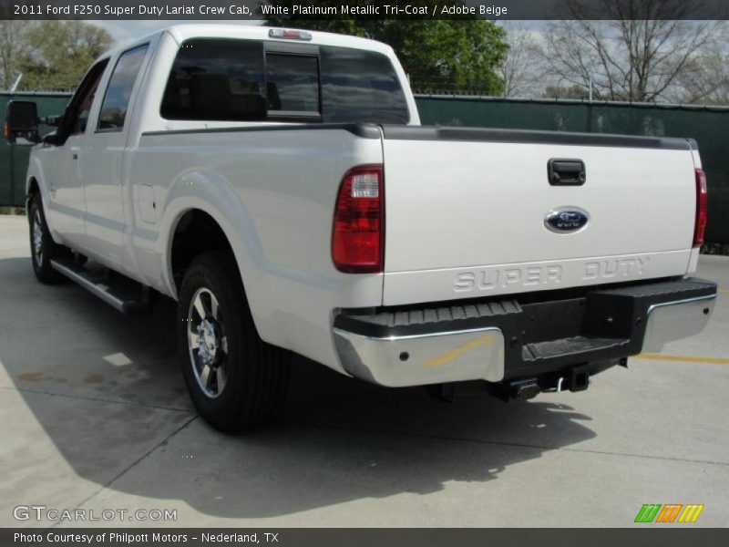 White Platinum Metallic Tri-Coat / Adobe Beige 2011 Ford F250 Super Duty Lariat Crew Cab