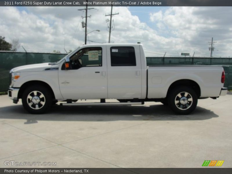  2011 F250 Super Duty Lariat Crew Cab White Platinum Metallic Tri-Coat