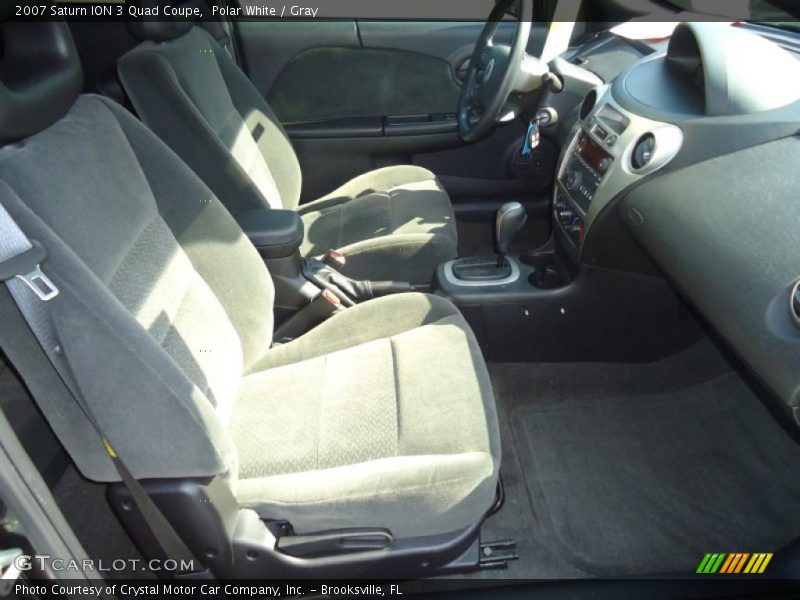 Polar White / Gray 2007 Saturn ION 3 Quad Coupe