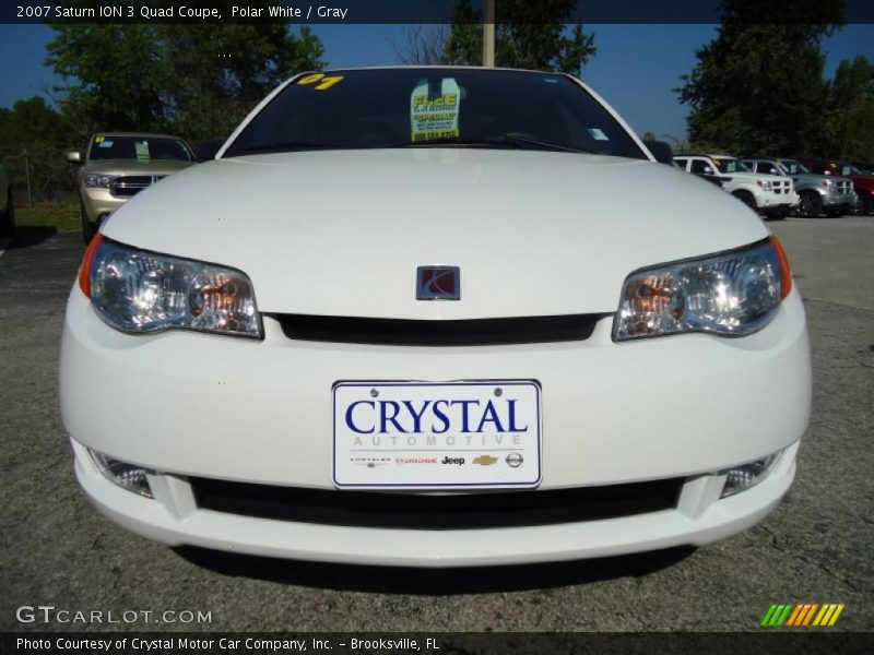 Polar White / Gray 2007 Saturn ION 3 Quad Coupe