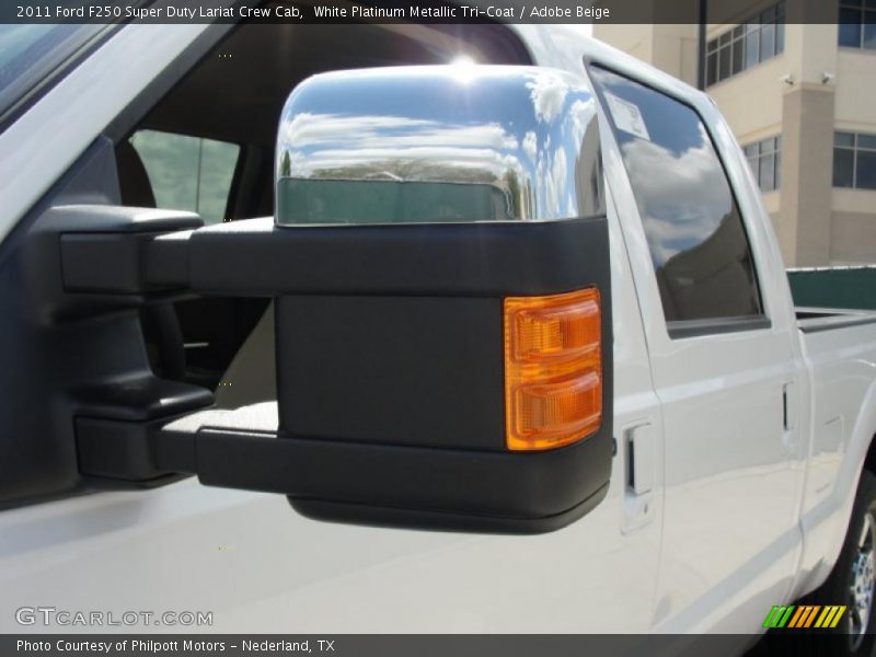 White Platinum Metallic Tri-Coat / Adobe Beige 2011 Ford F250 Super Duty Lariat Crew Cab