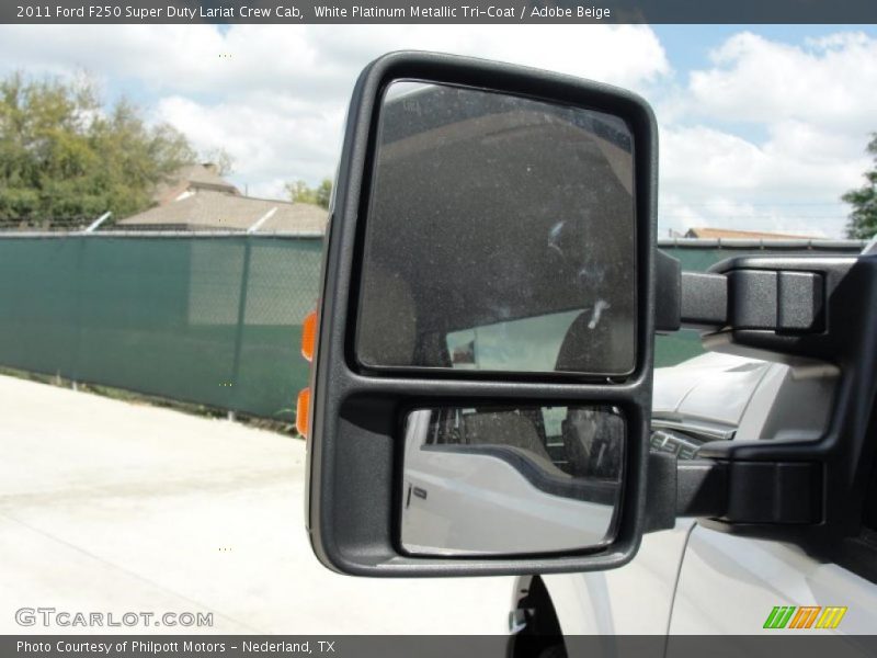 White Platinum Metallic Tri-Coat / Adobe Beige 2011 Ford F250 Super Duty Lariat Crew Cab