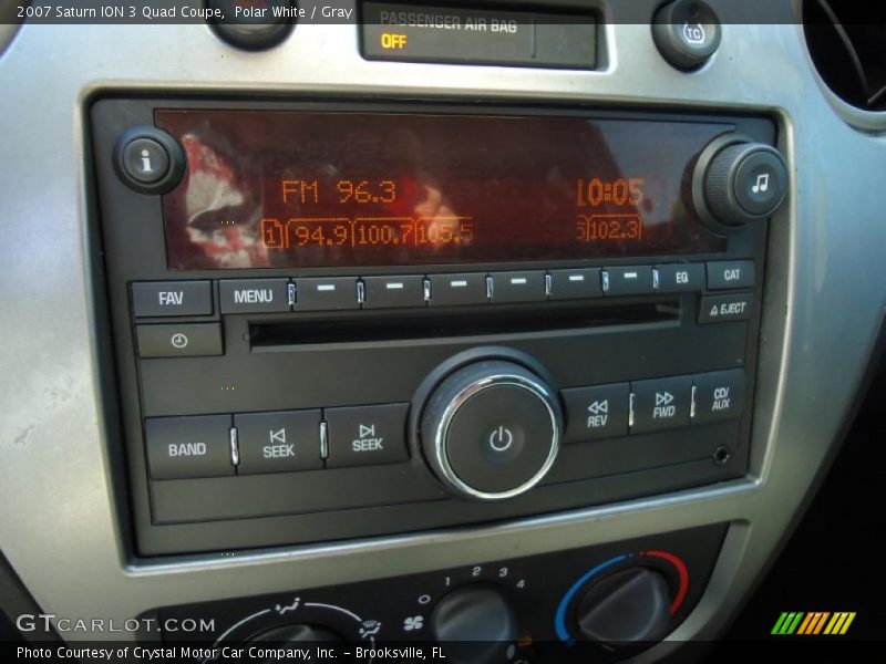 Polar White / Gray 2007 Saturn ION 3 Quad Coupe