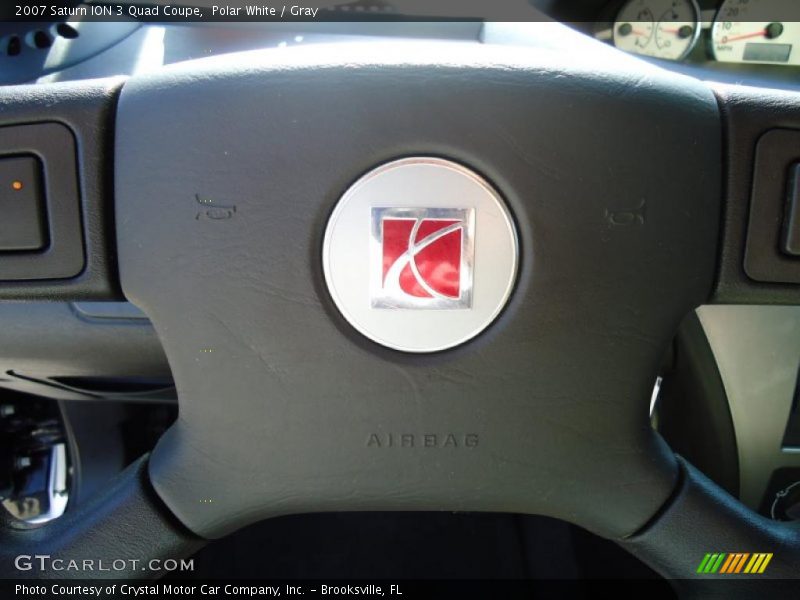 Polar White / Gray 2007 Saturn ION 3 Quad Coupe