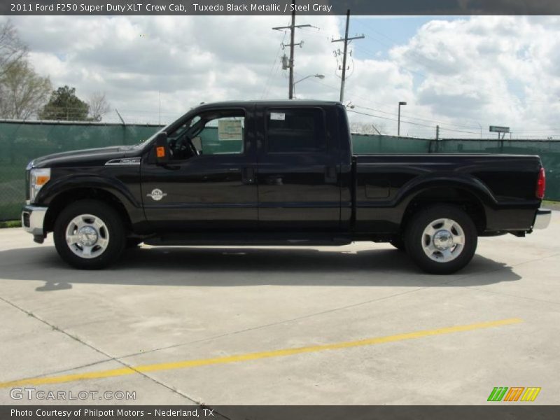 Tuxedo Black Metallic / Steel Gray 2011 Ford F250 Super Duty XLT Crew Cab