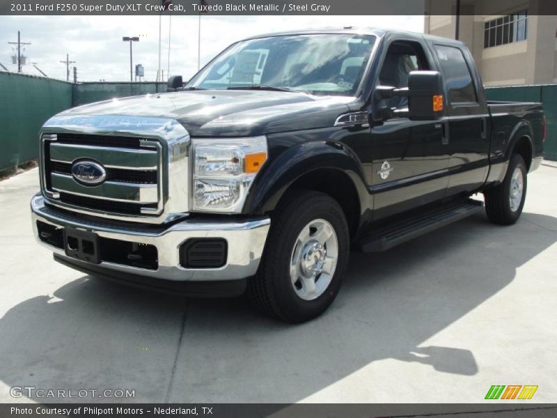 Tuxedo Black Metallic / Steel Gray 2011 Ford F250 Super Duty XLT Crew Cab