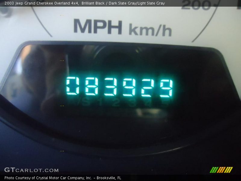 Brilliant Black / Dark Slate Gray/Light Slate Gray 2003 Jeep Grand Cherokee Overland 4x4