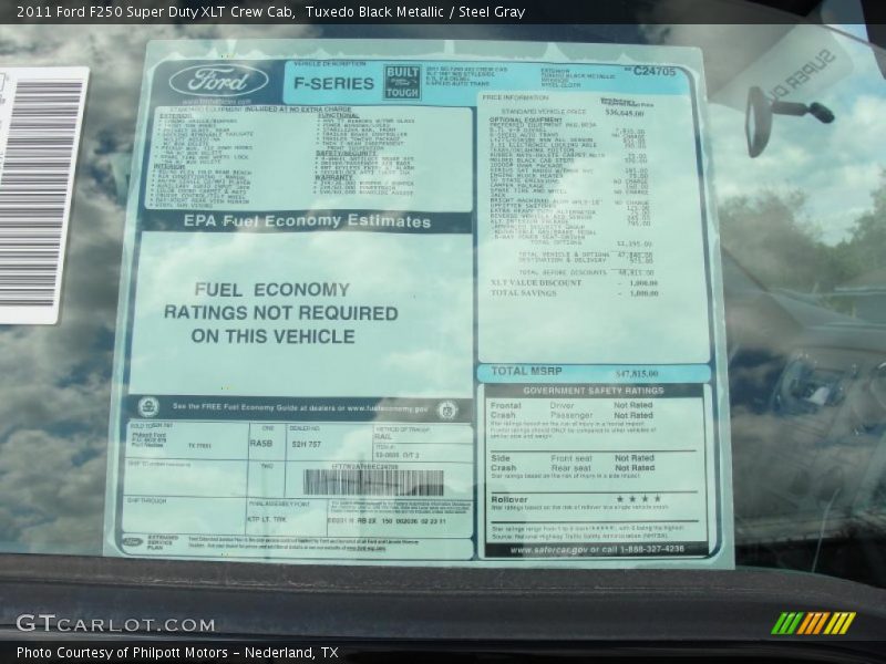  2011 F250 Super Duty XLT Crew Cab Window Sticker
