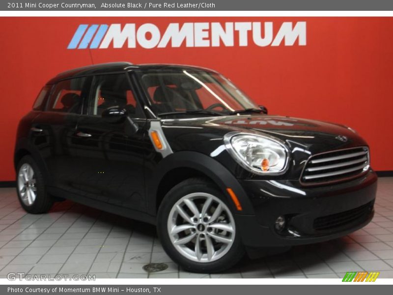 Absolute Black / Pure Red Leather/Cloth 2011 Mini Cooper Countryman