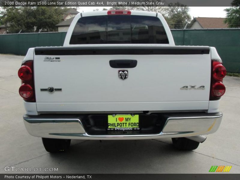 Bright White / Medium Slate Gray 2008 Dodge Ram 1500 Lone Star Edition Quad Cab 4x4