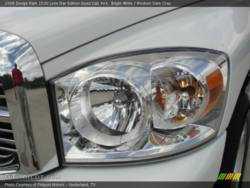 Bright White / Medium Slate Gray 2008 Dodge Ram 1500 Lone Star Edition Quad Cab 4x4