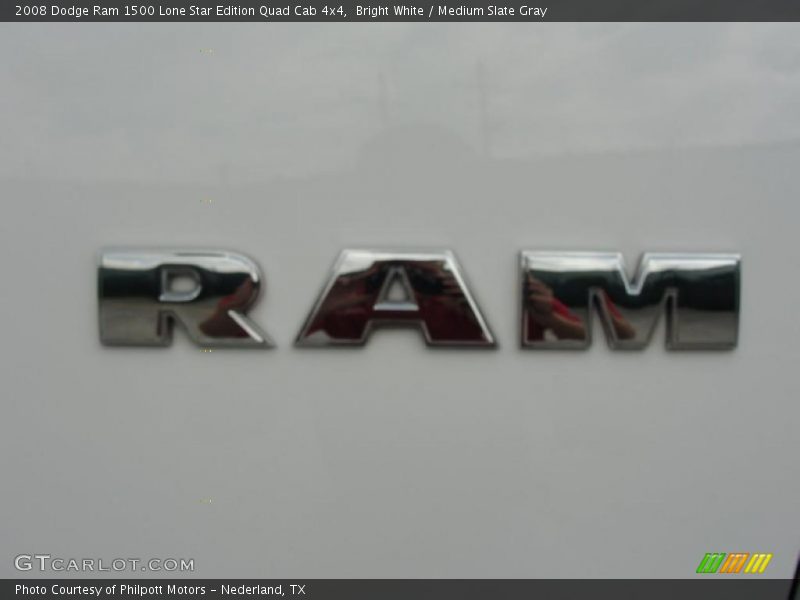 Bright White / Medium Slate Gray 2008 Dodge Ram 1500 Lone Star Edition Quad Cab 4x4