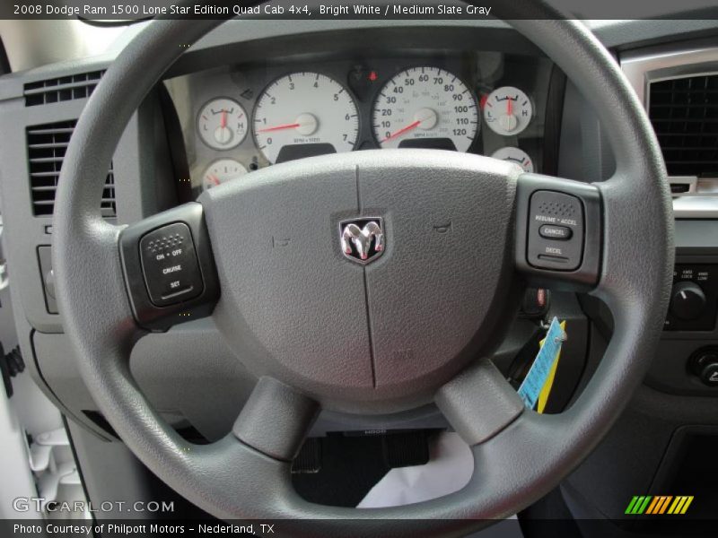 Bright White / Medium Slate Gray 2008 Dodge Ram 1500 Lone Star Edition Quad Cab 4x4