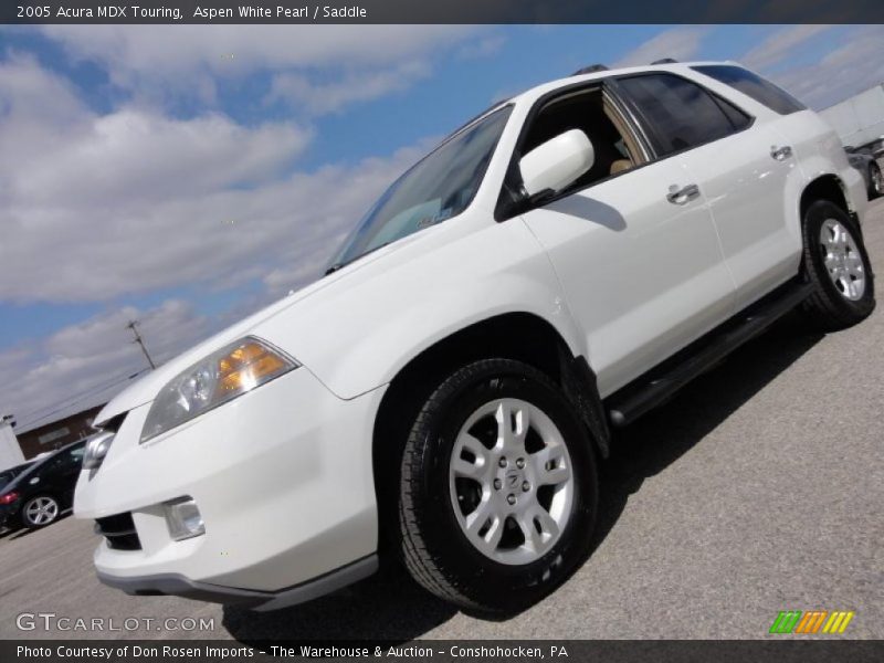 Aspen White Pearl / Saddle 2005 Acura MDX Touring