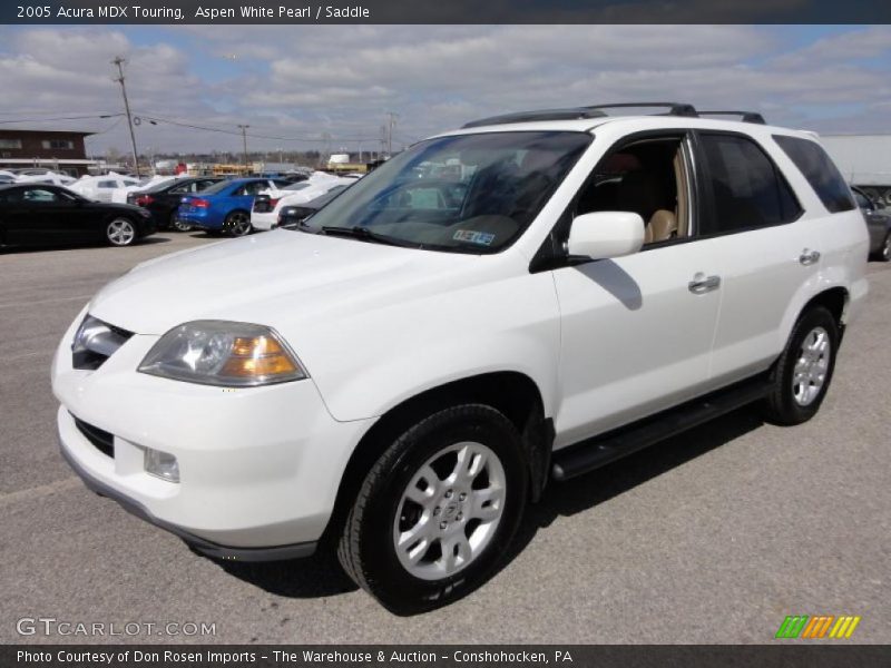 Aspen White Pearl / Saddle 2005 Acura MDX Touring