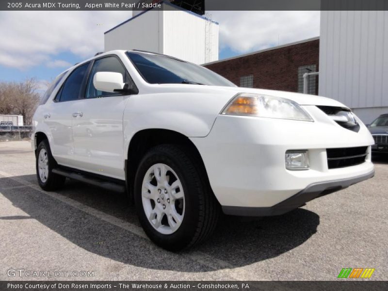 Aspen White Pearl / Saddle 2005 Acura MDX Touring